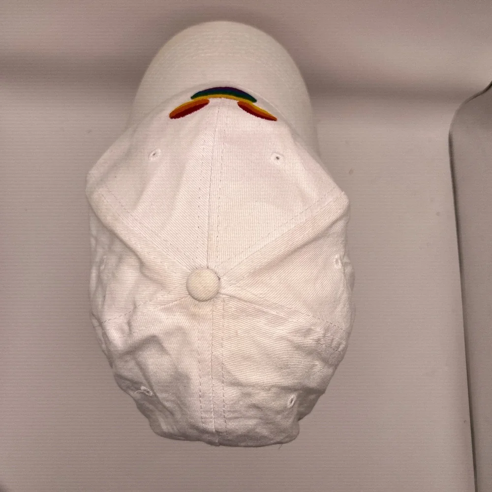 Disney Pride Collection Mickey Mouse Rainbow White Snapback Baseball Hat Cap